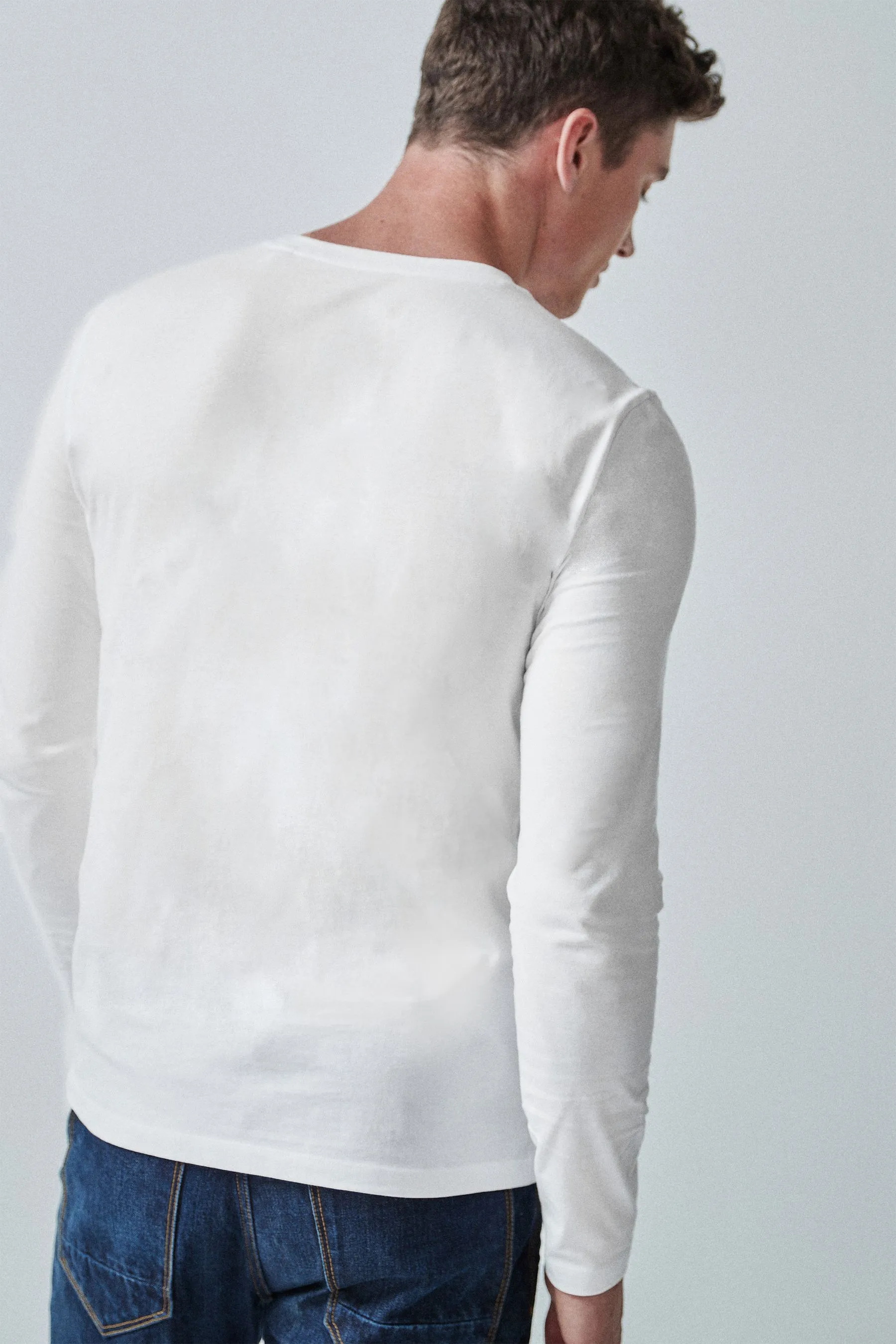 100% Cotton Long Sleeve Crew Neck T-Shirt    