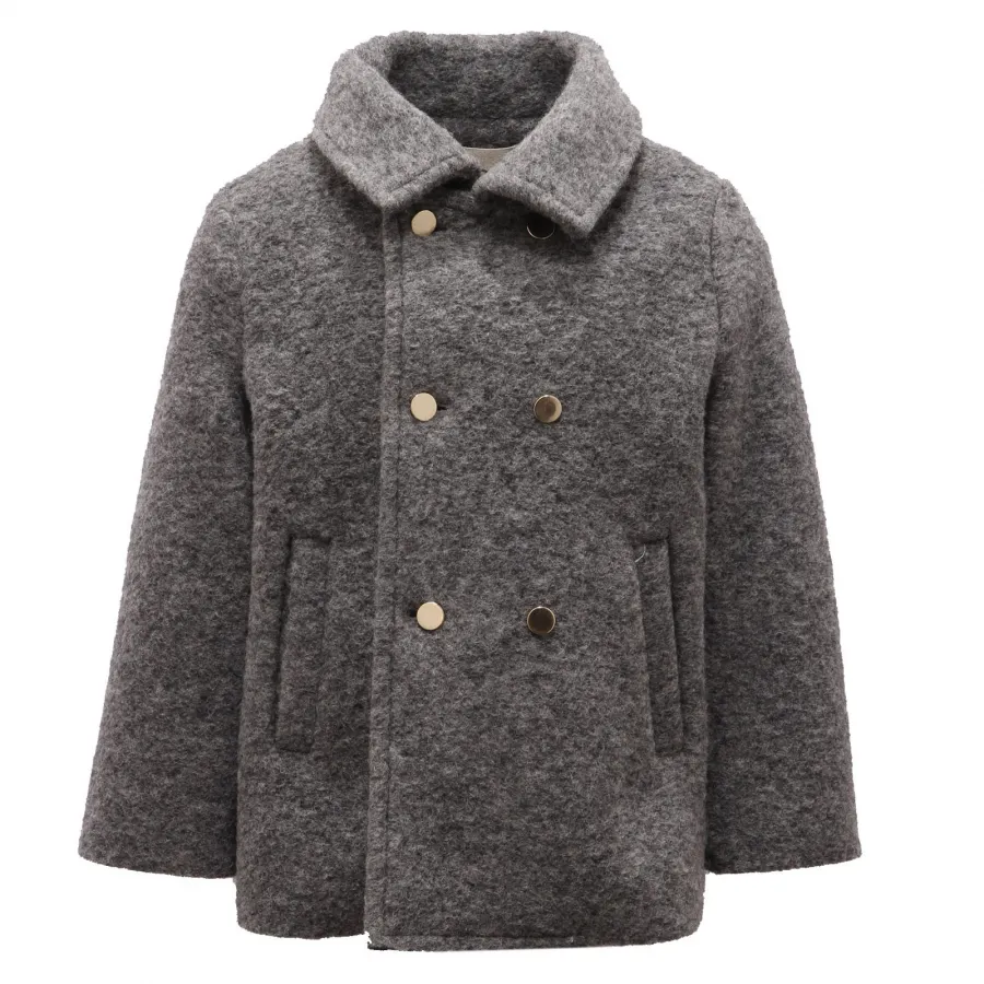 1217AF giubbotto bimba girl DOU DOU grey wool blend jacket kid