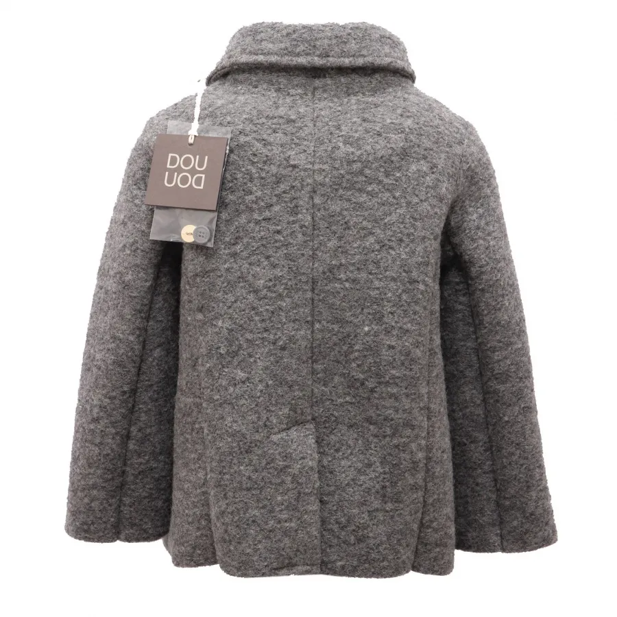 1217AF giubbotto bimba girl DOU DOU grey wool blend jacket kid