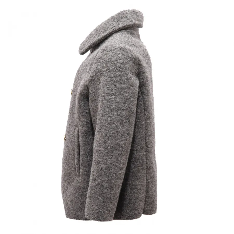 1217AF giubbotto bimba girl DOU DOU grey wool blend jacket kid