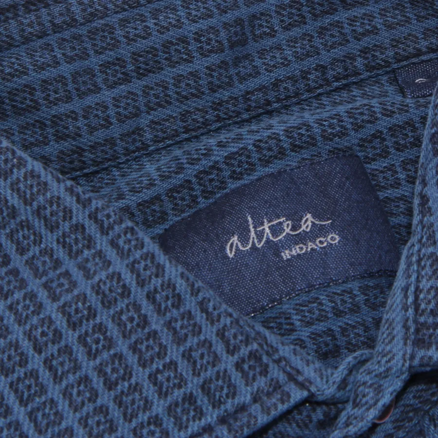 1471X camicia uomo ALTEA INDACO blue shirt heavy cotton men