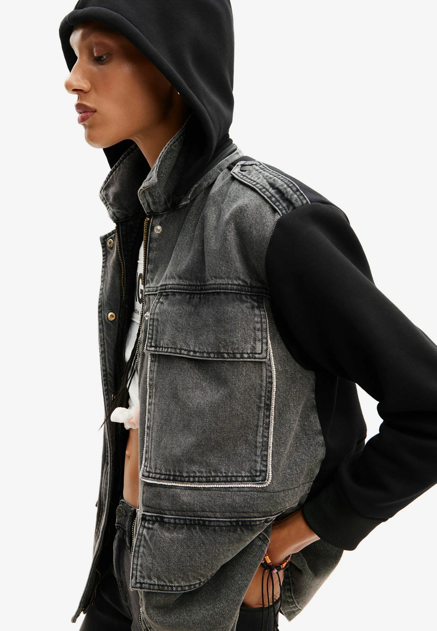 2-IN-1 HYBRID - Giacca di jeans