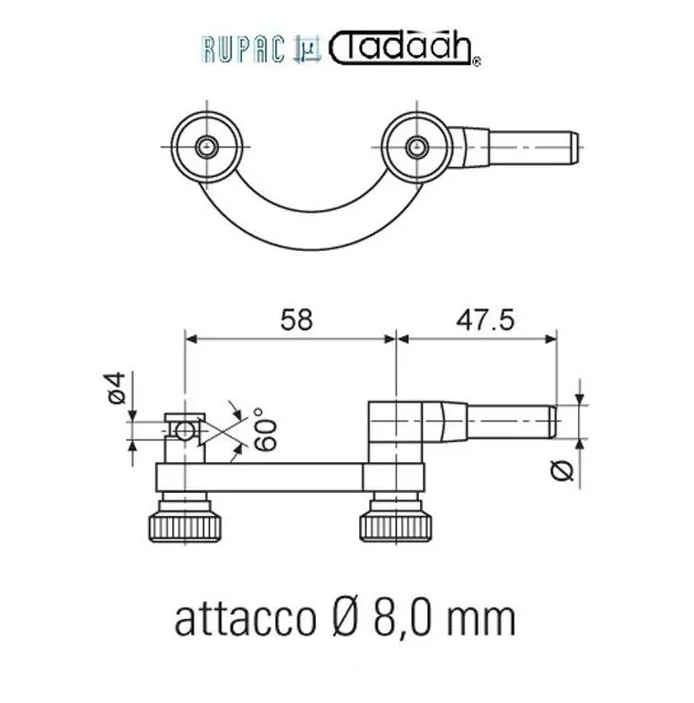2349999 Rupac supporto di centraggio attacco Ø8,0mm per tastatori