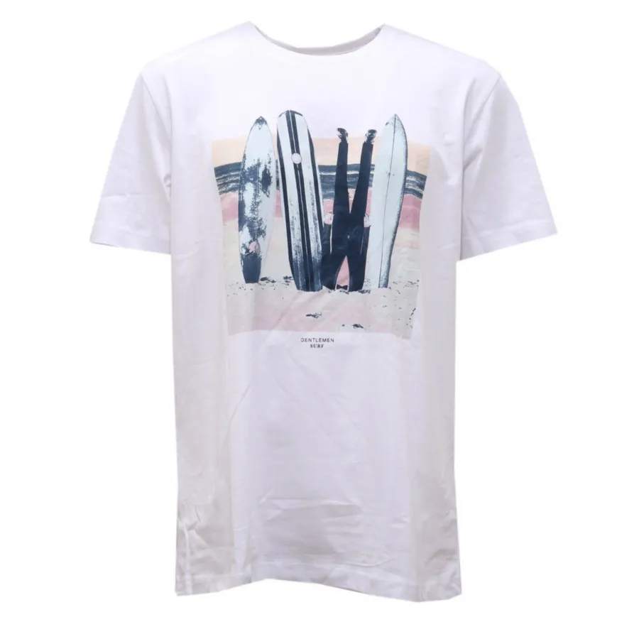 3072AH maglia uomo SELECTED off white printed cotton t-shirt man