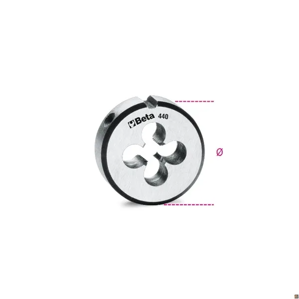 443 - FILIERE TONDE, PASSO FINE IN ACCIAIO HSS - 8x0.75 BETA UTENSILI 004430110