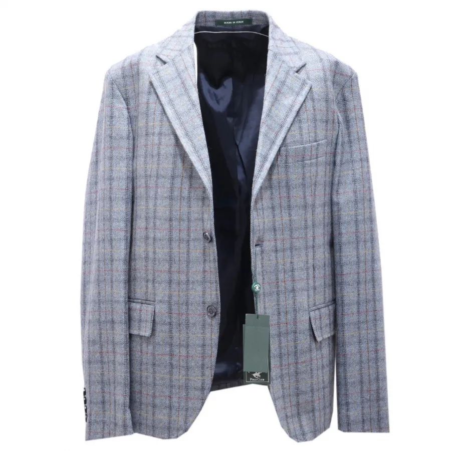 5969AH giacca uomo BEVERLY HILLS POLO CLUB light blue wool blend jacket man