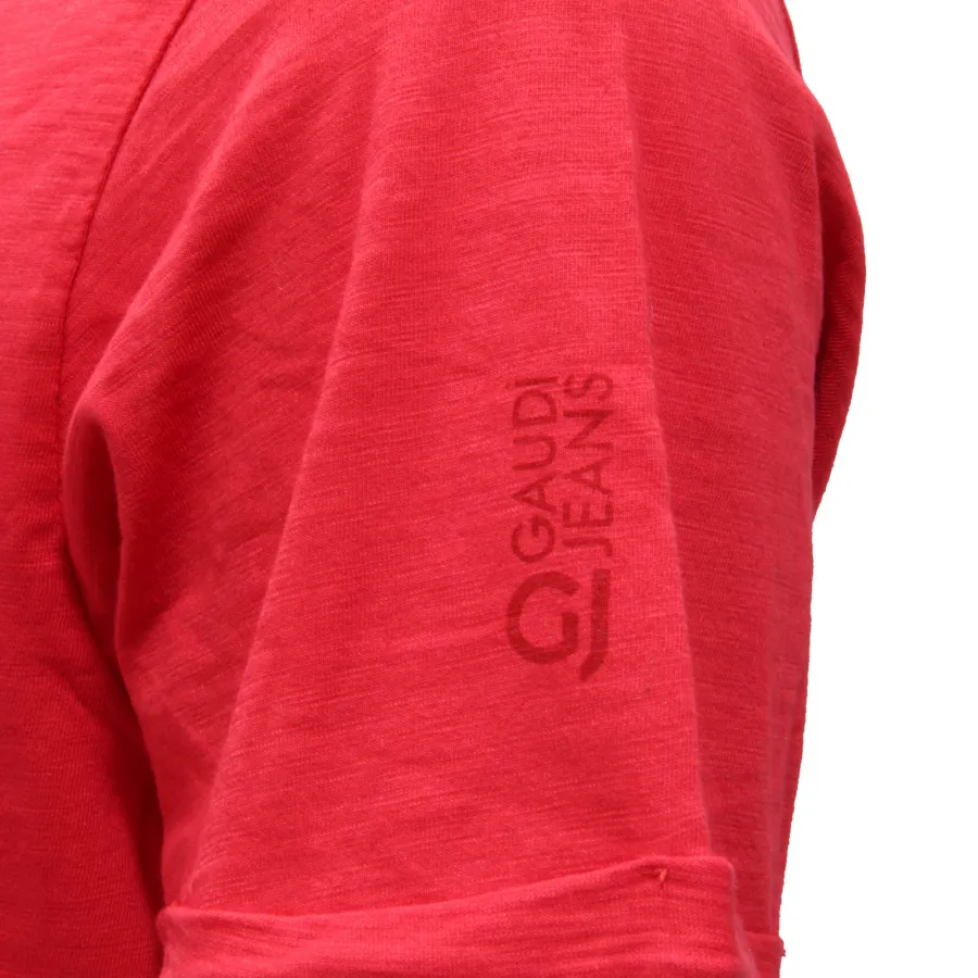 7024AG maglia uomo GAUDI' red slub cotton t-shirt man