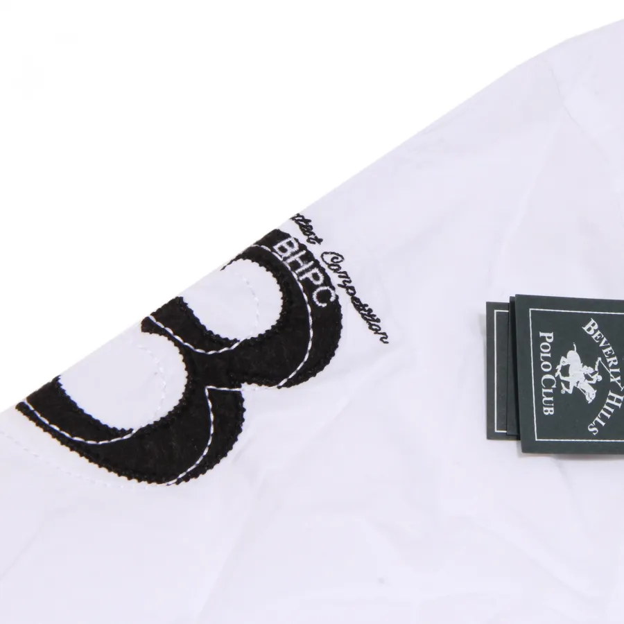 7596K camicia uomo BEVERLY HILLS POLO CLUB white shirt cotton man
