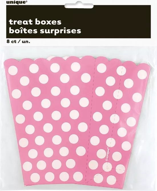8 Snack Box Lucy Rosa puntinato 14cm