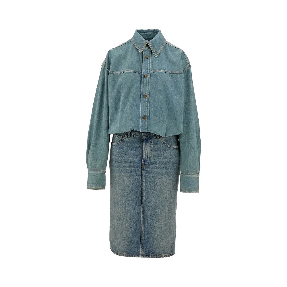 Abito al ginocchio in denim