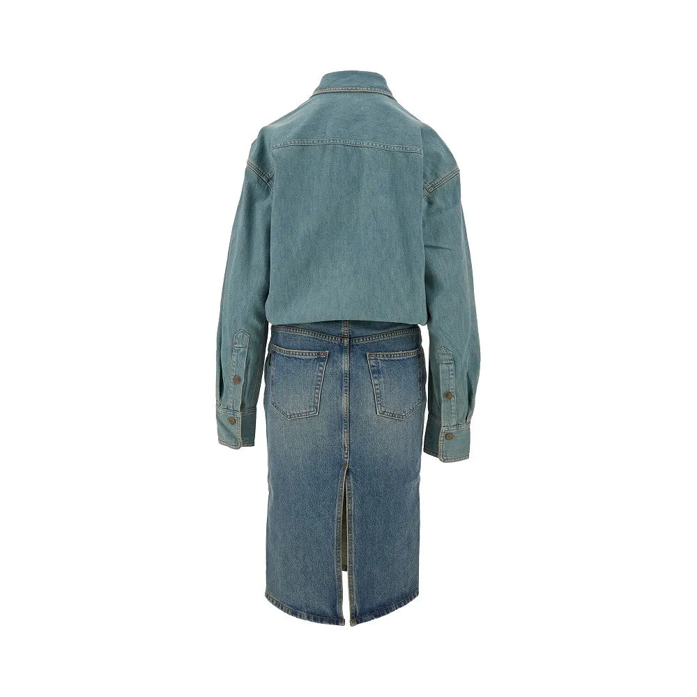 Abito al ginocchio in denim