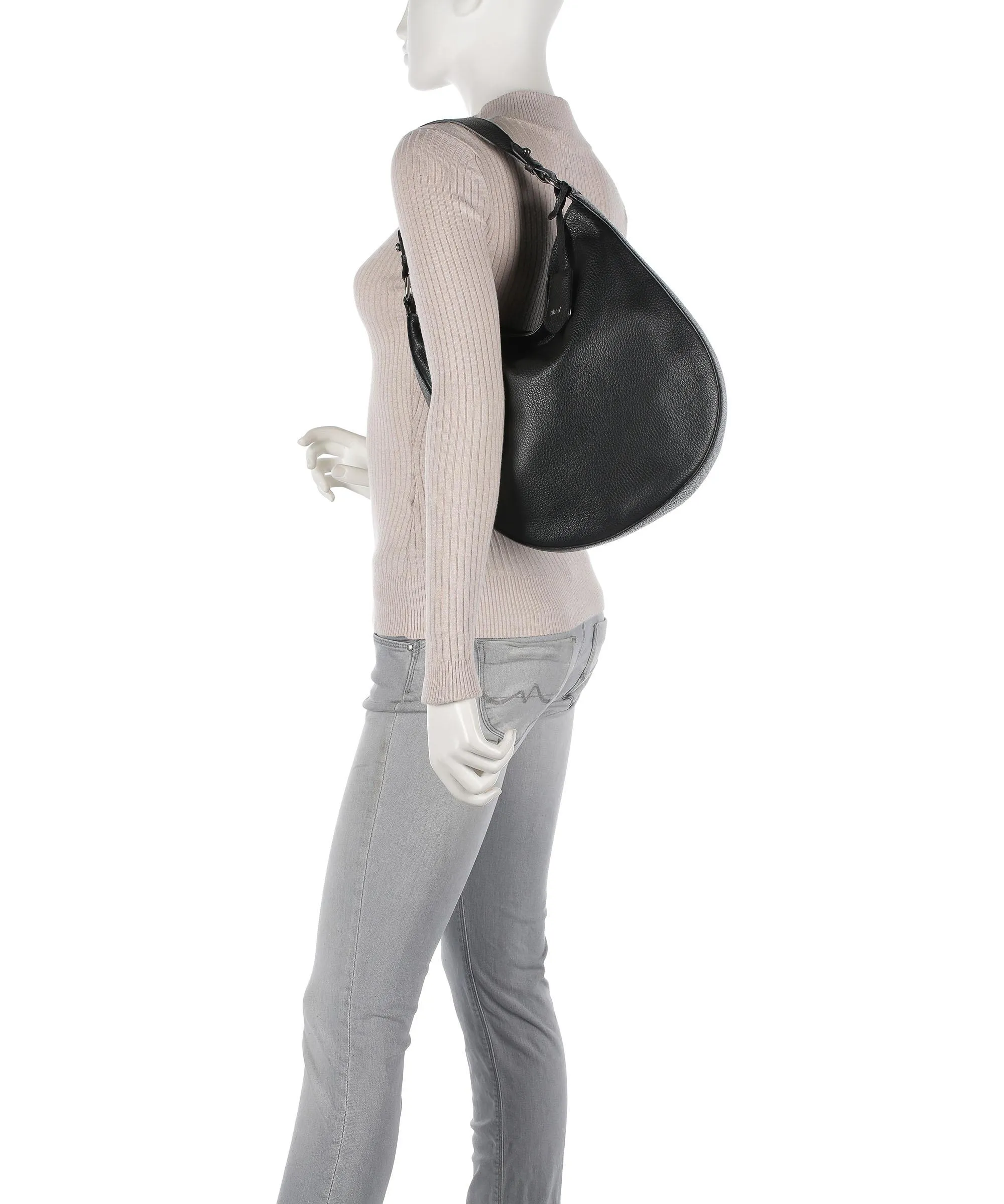  Abro Adria Borsa hobo pelle di vitello nero  