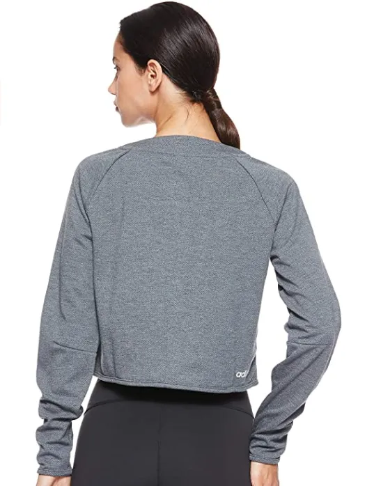 Adidas DS8717 gray women's short sweatshirt