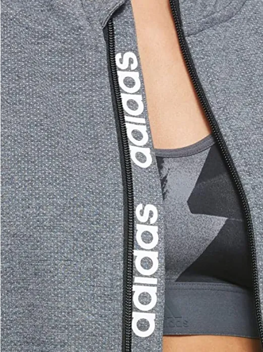 Adidas DS8717 gray women's short sweatshirt