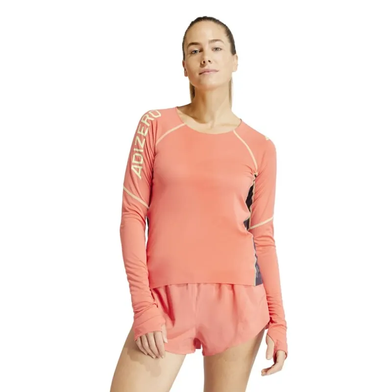 ADIDAS Maglia Running Manica Lunga Arancione Fluo Donna
