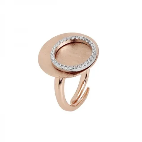 Anello BOCCADAMO placcato oro rosa con base piatta e cerchio di zirconi XAN108RS
