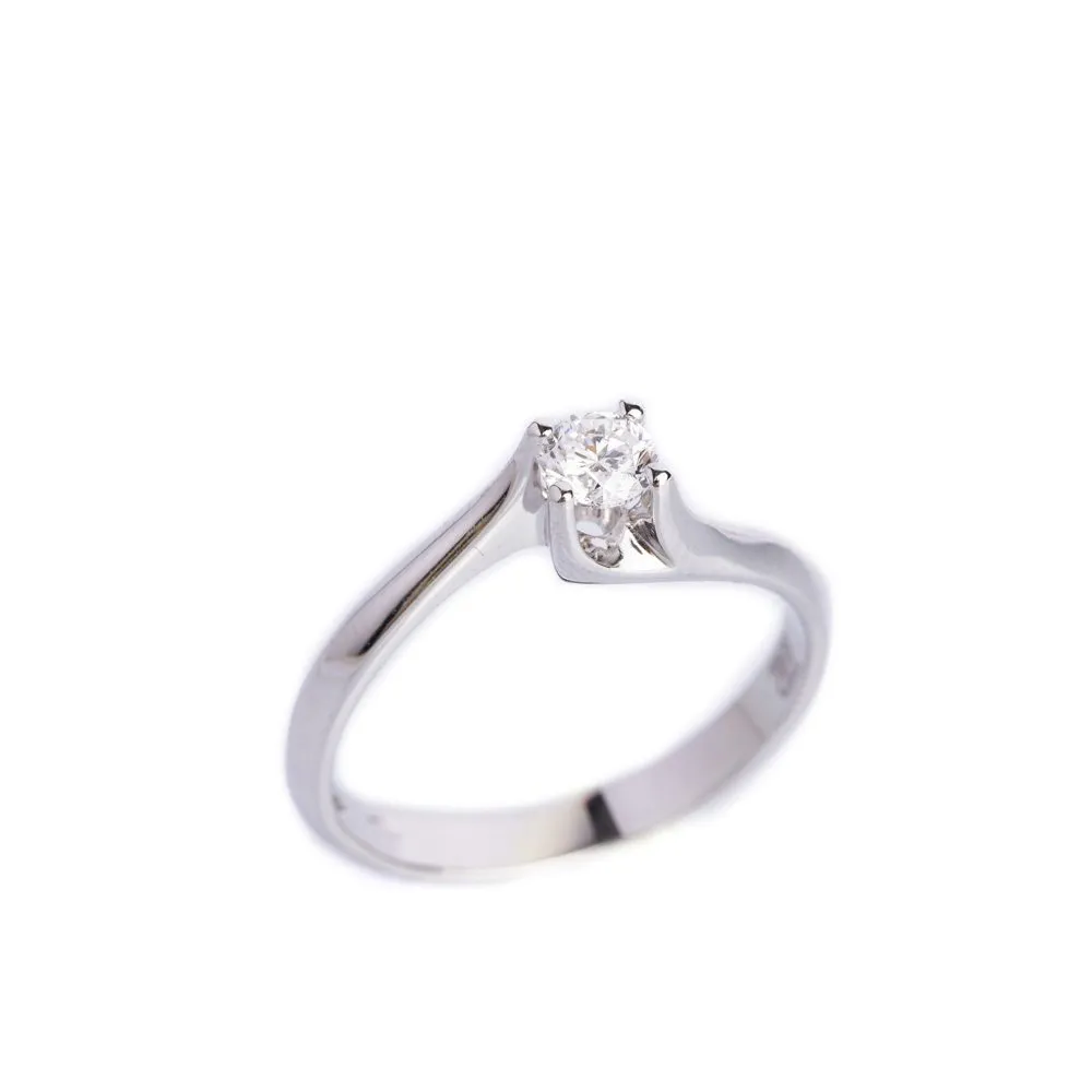 Anello Solitario Davite&Delucchi in Oro Bianco con Diamante – AA00119130FV