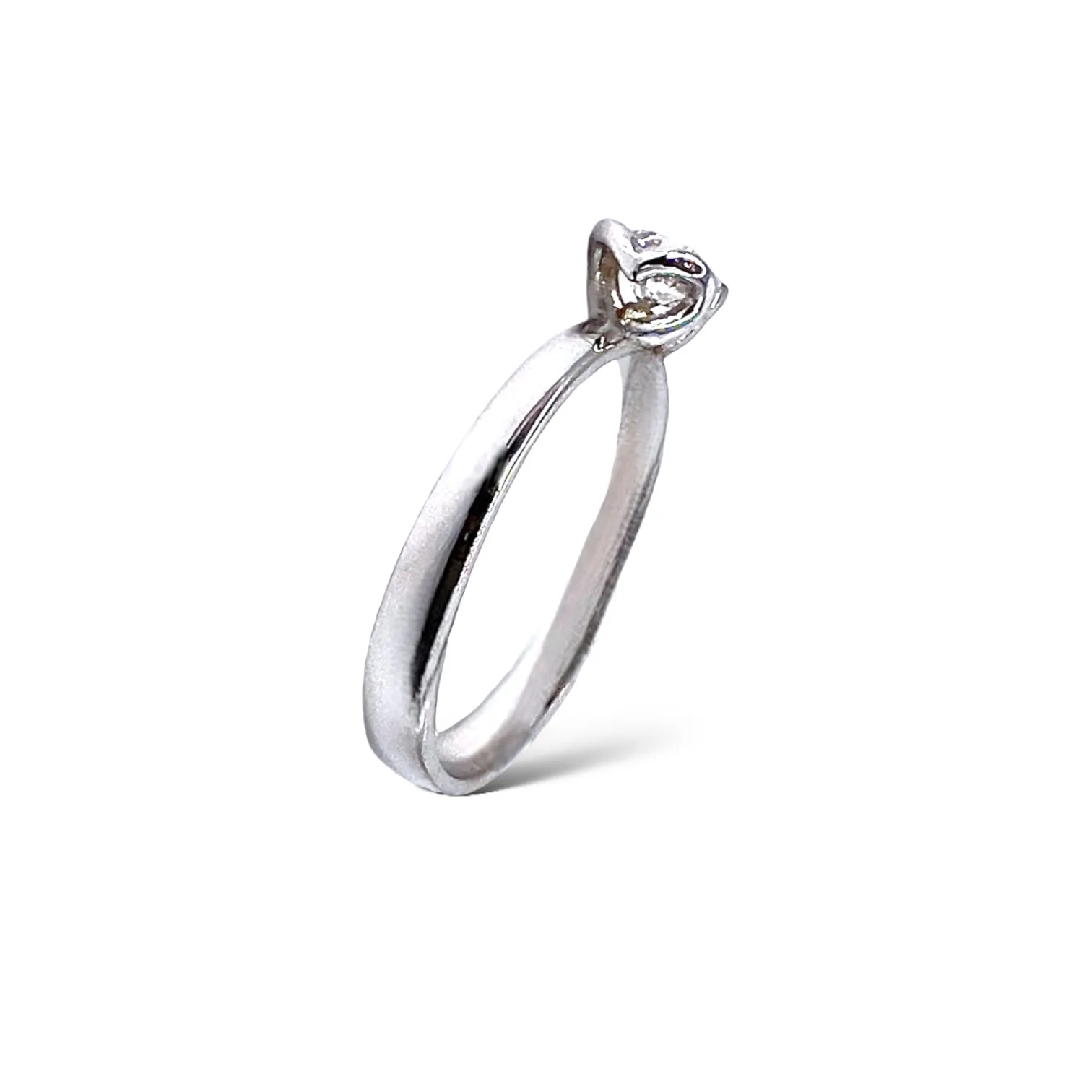 Anello solitario diamanti oro bianco TULIPANO Art. AN3051-14