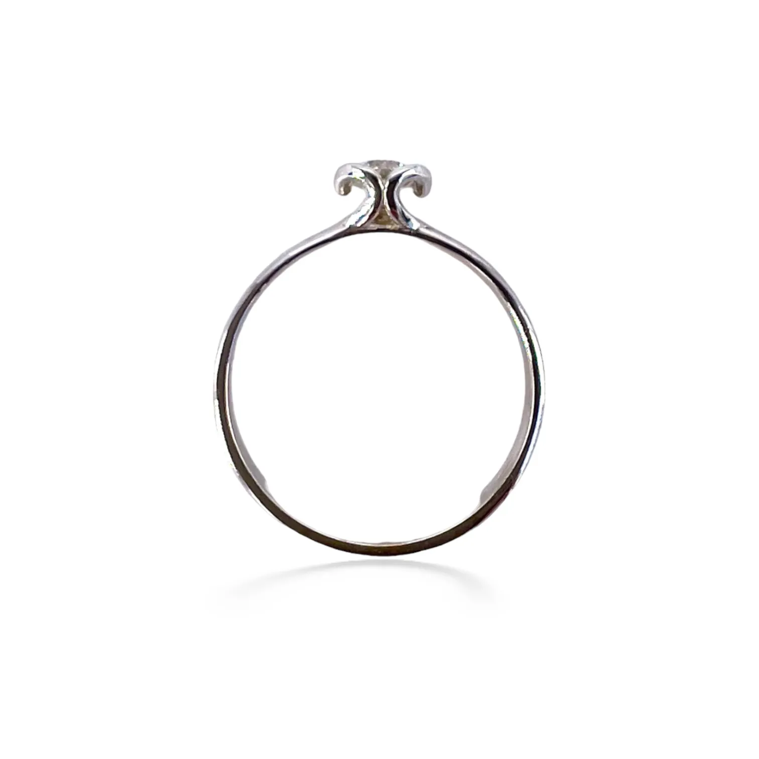 Anello solitario diamanti oro bianco TULIPANO Art. AN3051-14