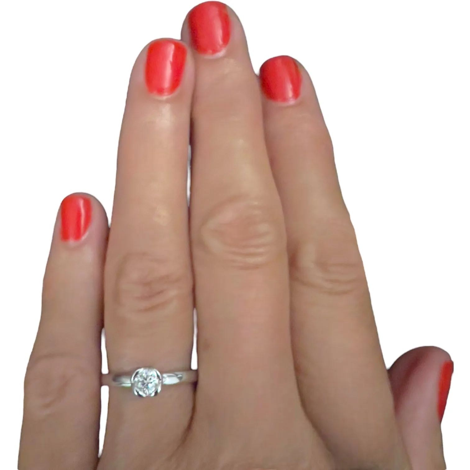 Anello solitario diamanti oro bianco TULIPANO Art. AN3051-14