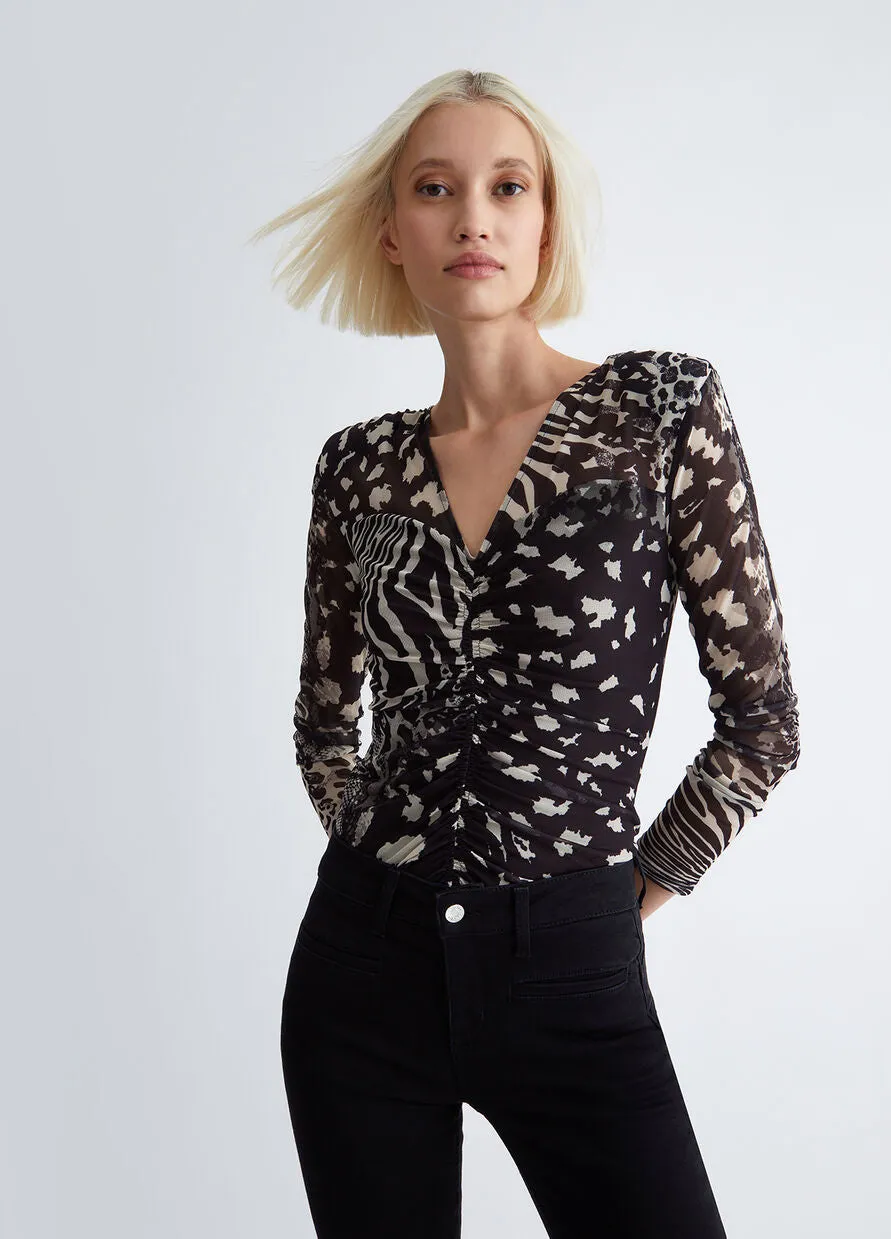 Animal Print T-Shirt / Black