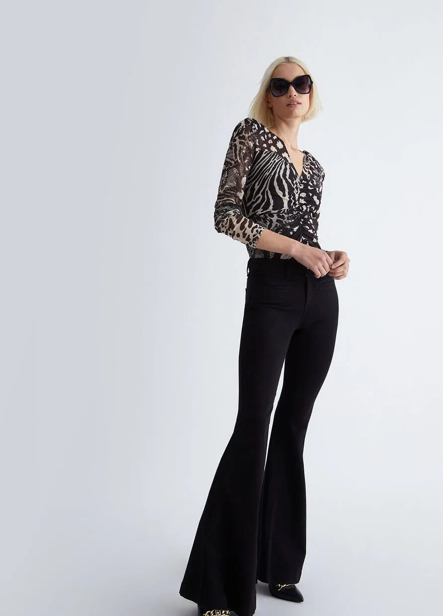 Animal Print T-Shirt / Black