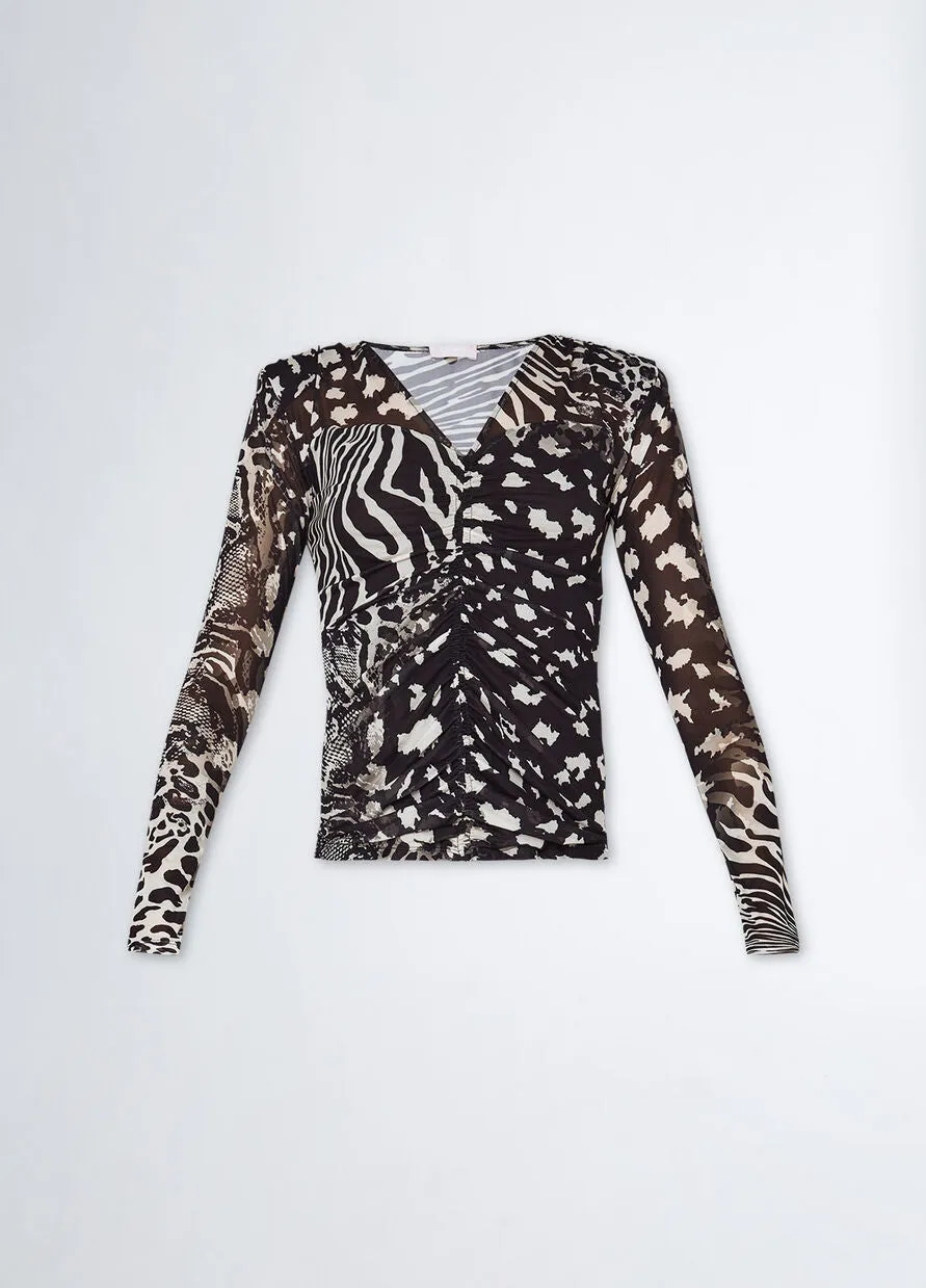Animal Print T-Shirt / Black