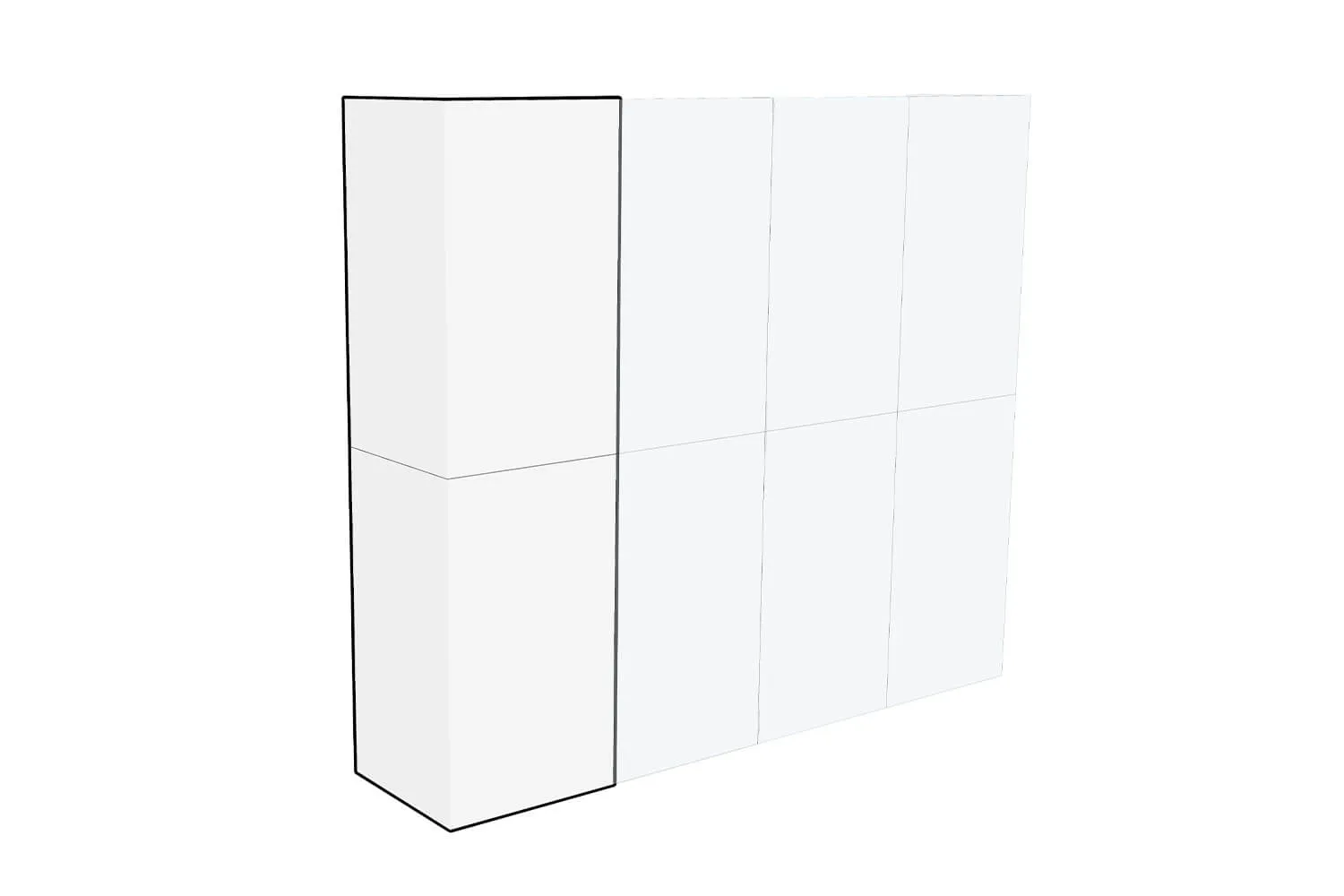 Armadio h 240 iniziale e terminale per arredi Home Staging