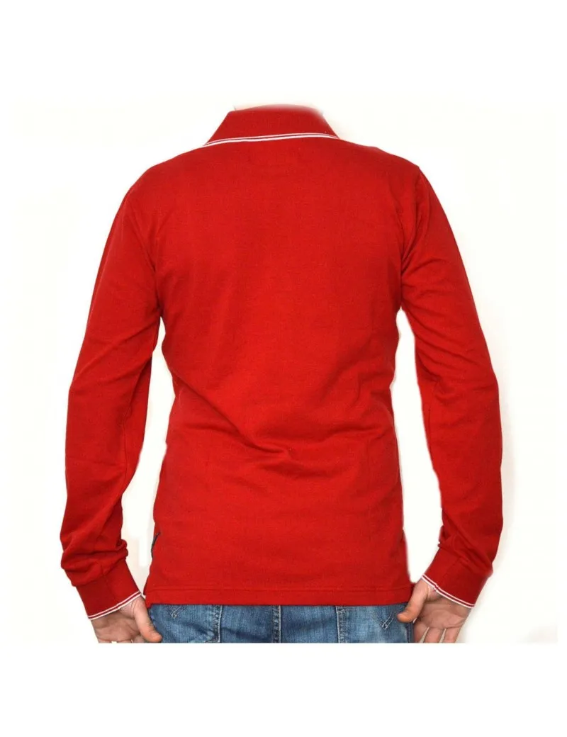 ARMANI JEANS polo manica lunga cotone slim fit rosso 06m86