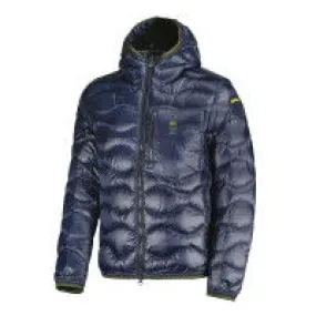 BLAUER PIUMINO CON CAPPUCCIO AD ONDE WAVE