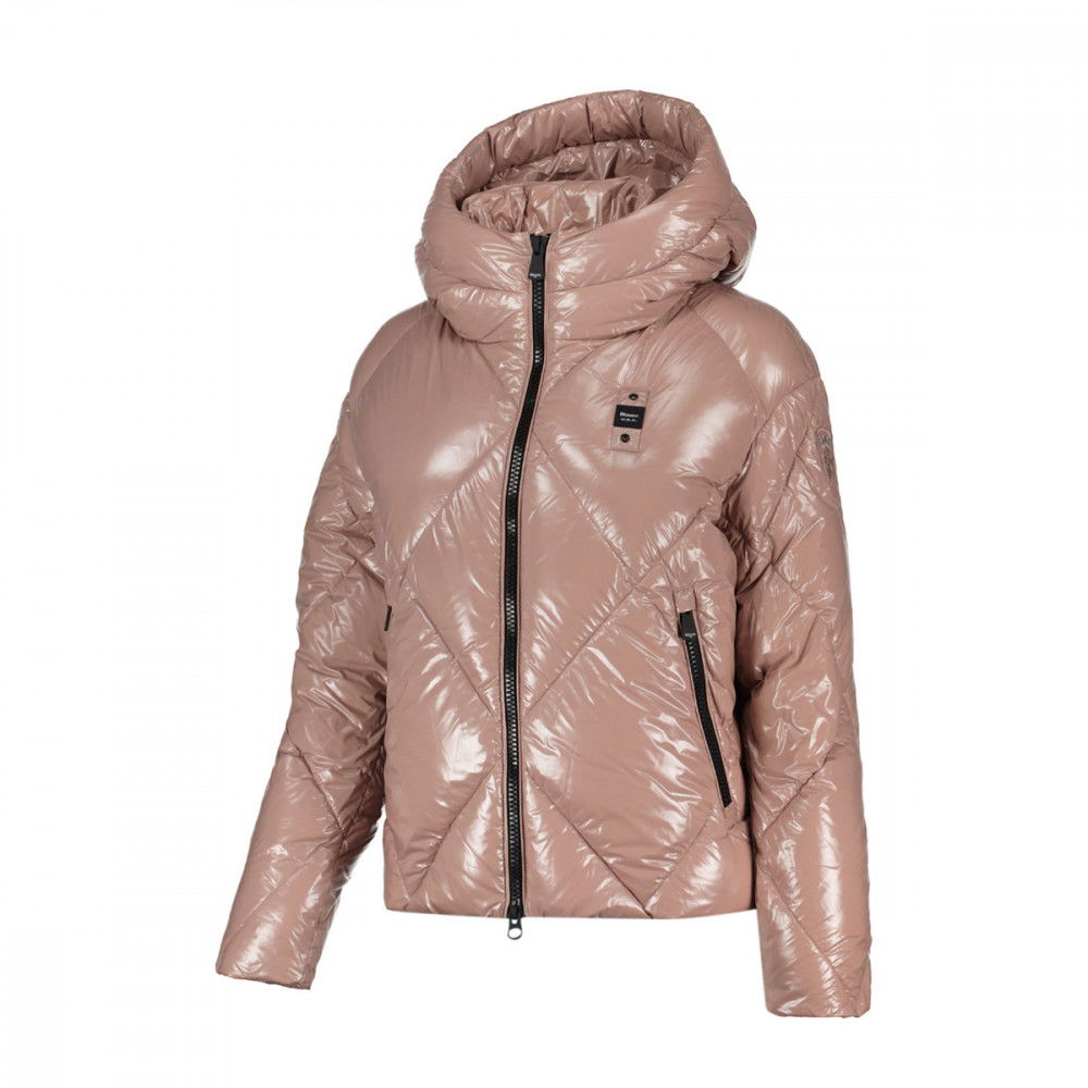 BLAUER PIUMINO CON CAPPUCCIO LACCATO DONNA