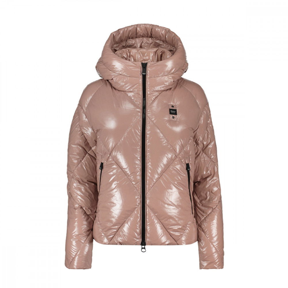 BLAUER PIUMINO CON CAPPUCCIO LACCATO DONNA