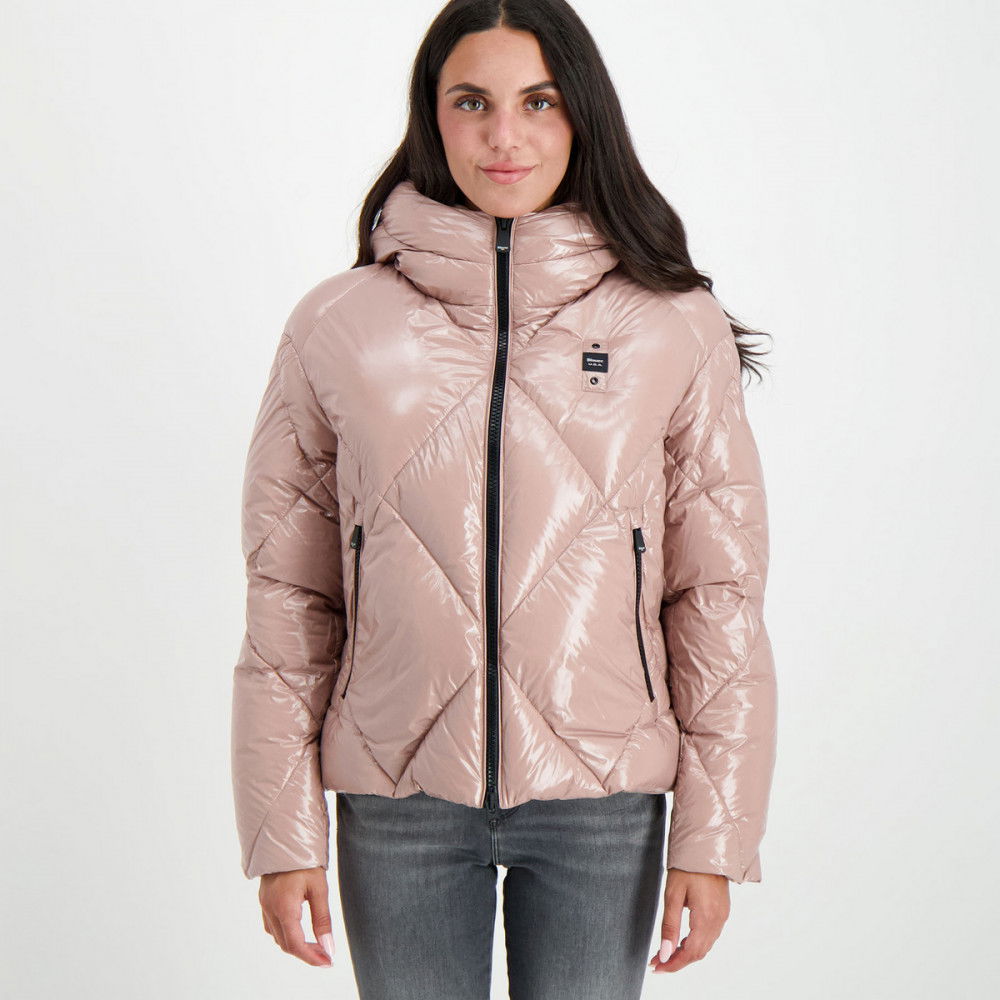 BLAUER PIUMINO CON CAPPUCCIO LACCATO DONNA