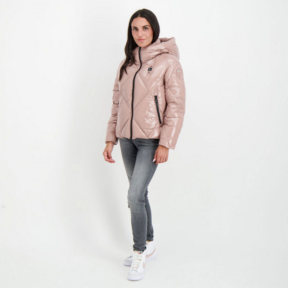 BLAUER PIUMINO CON CAPPUCCIO LACCATO DONNA