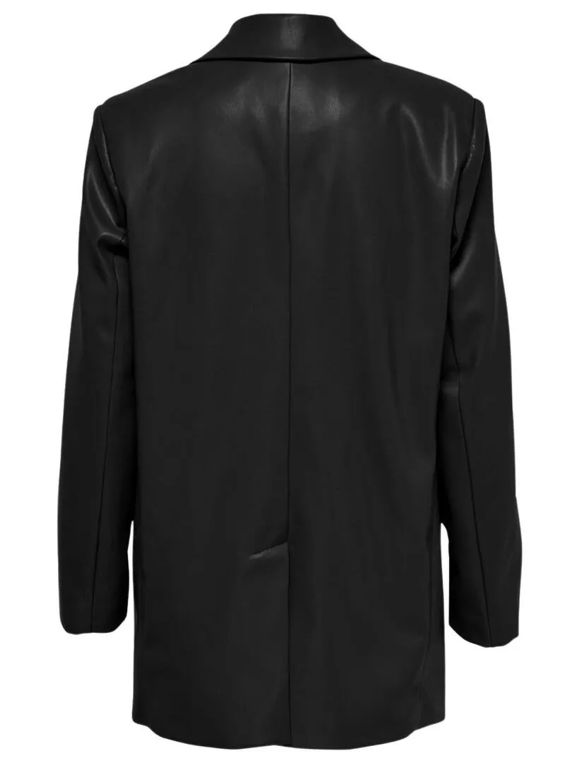 Blazer Only Lana Similpelle per Donna Nero