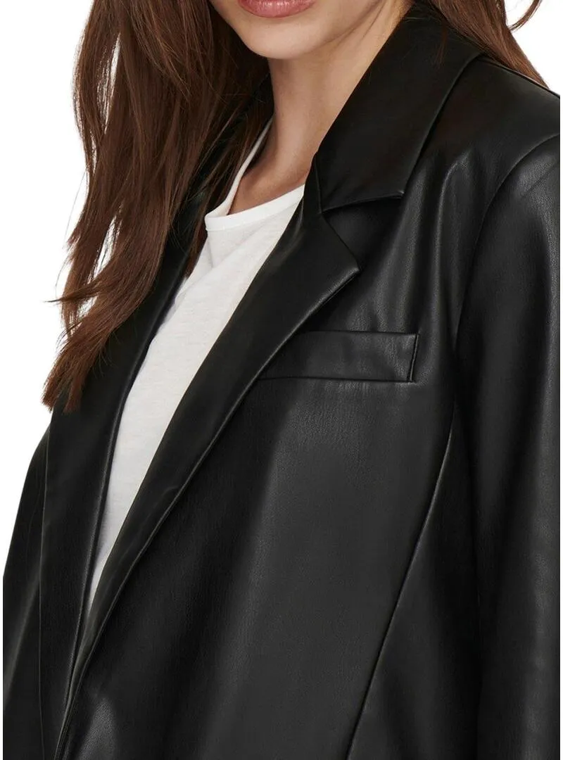 Blazer Only Lana Similpelle per Donna Nero