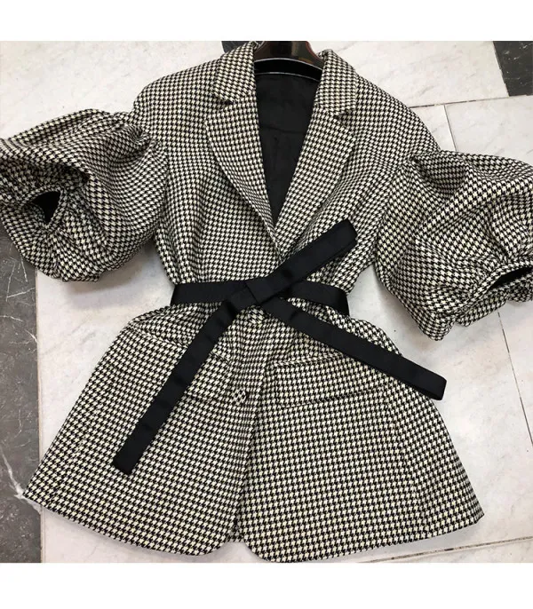 Blazer pied de poule baloon