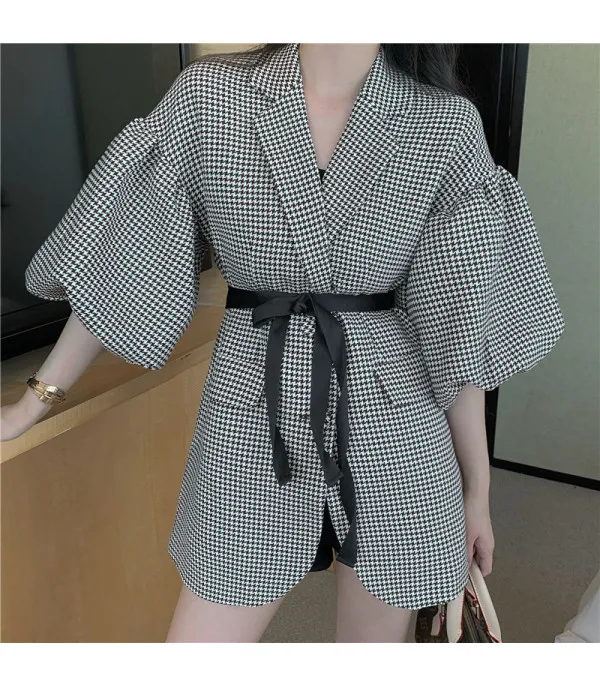 Blazer pied de poule baloon