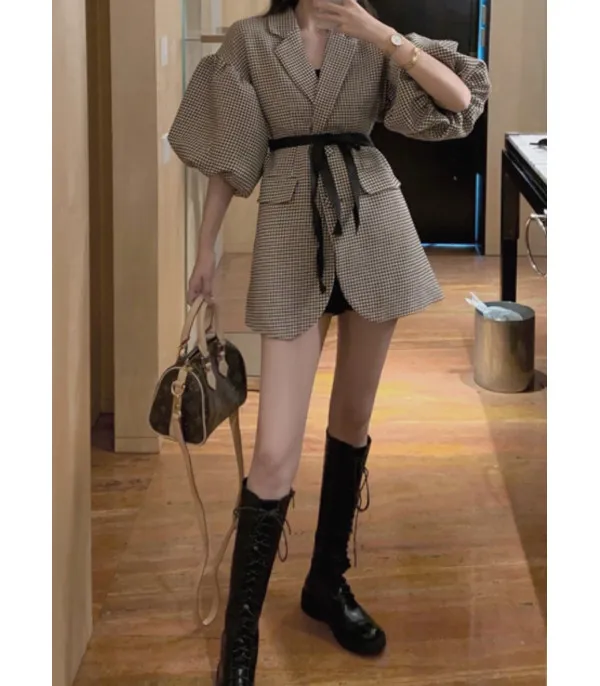Blazer pied de poule baloon