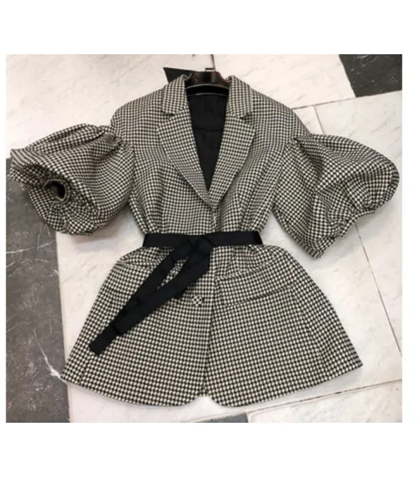 Blazer pied de poule baloon