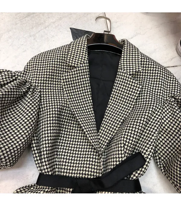 Blazer pied de poule baloon