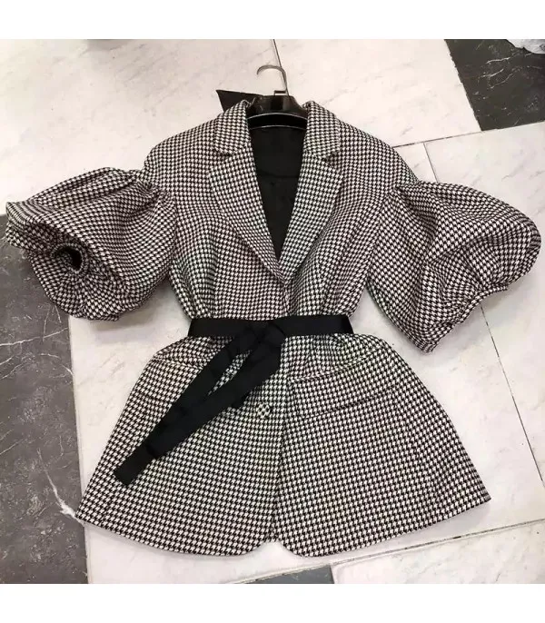 Blazer pied de poule baloon