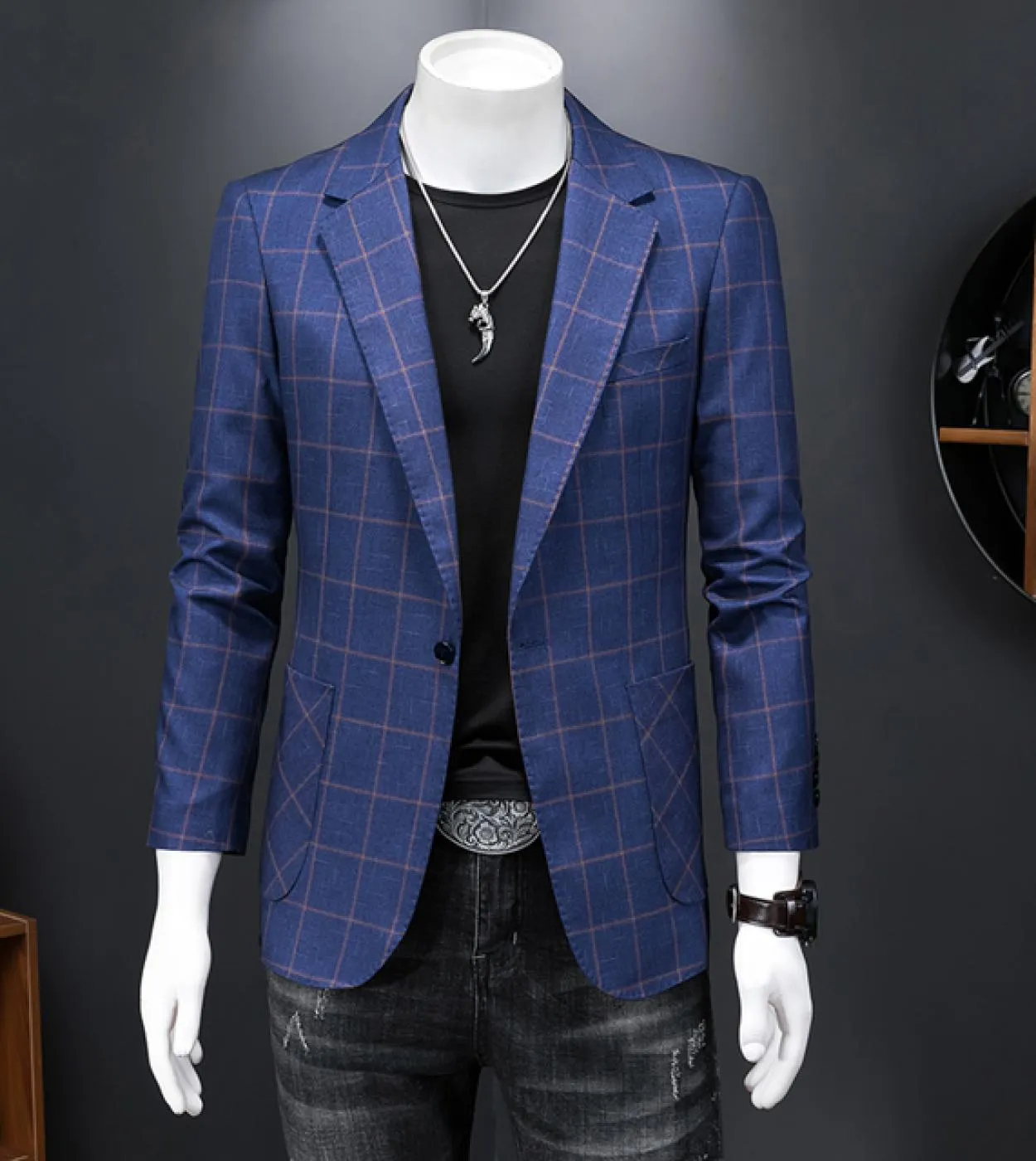 Blazer Uomo Plus Size Blazer scozzese Uomo Khaki Blazer Uomo Abito da sposa Blazer da uomo Blazer