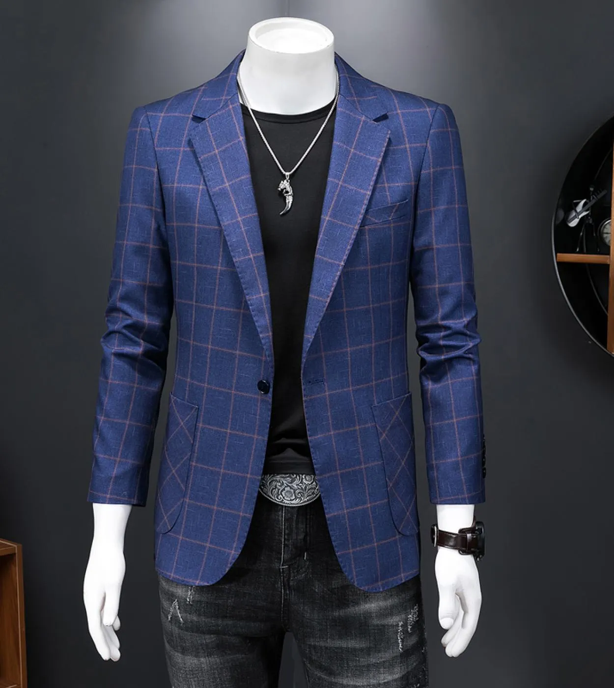 Blazer Uomo Plus Size Blazer scozzese Uomo Khaki Blazer Uomo Abito da sposa Blazer da uomo Blazer
