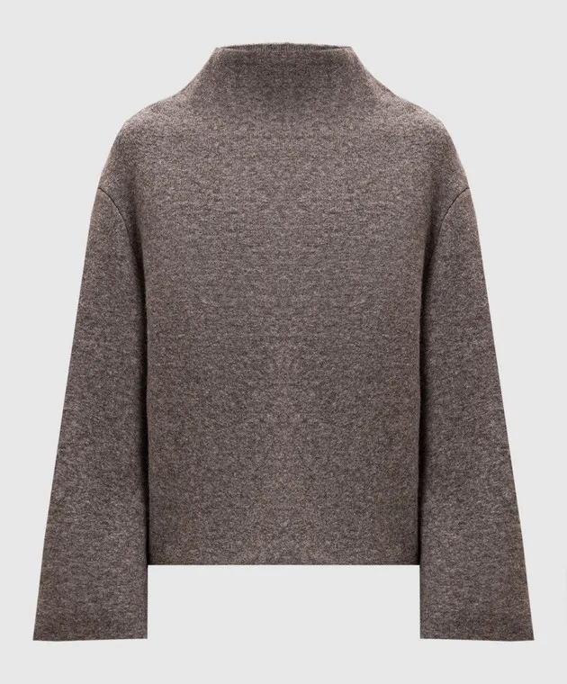 BOBOUTIC Maglione marrone melange con lana 4796