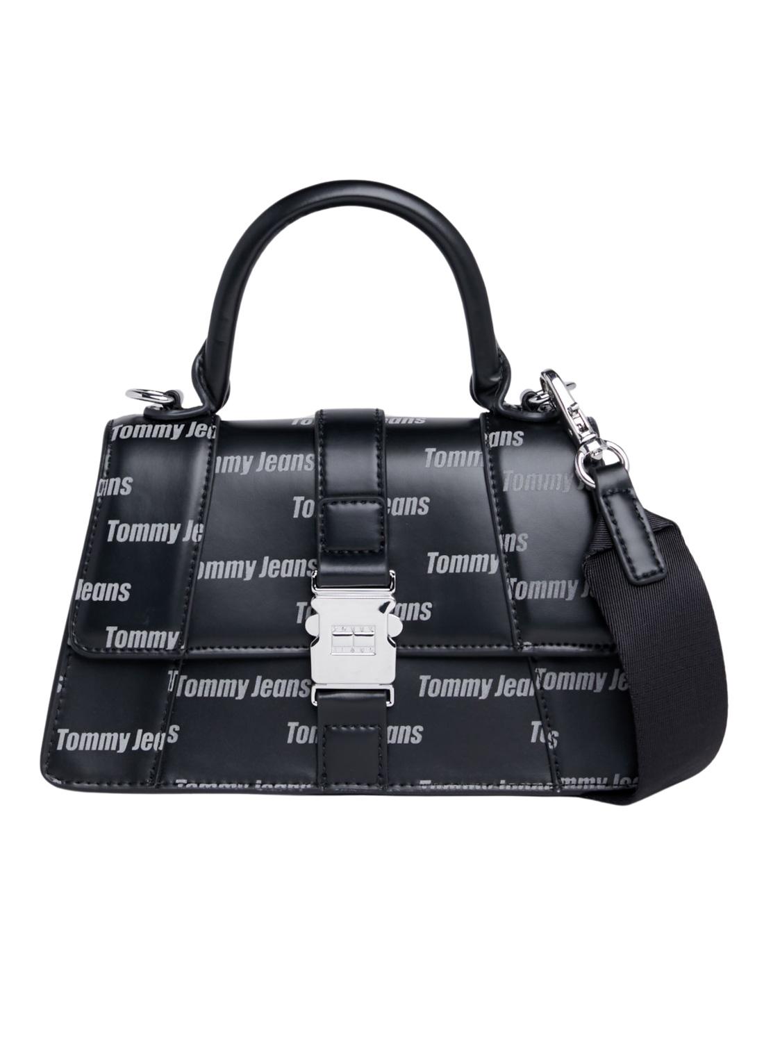 Borsa Tommy Jeans Alimentare Print Logos Nero Donna