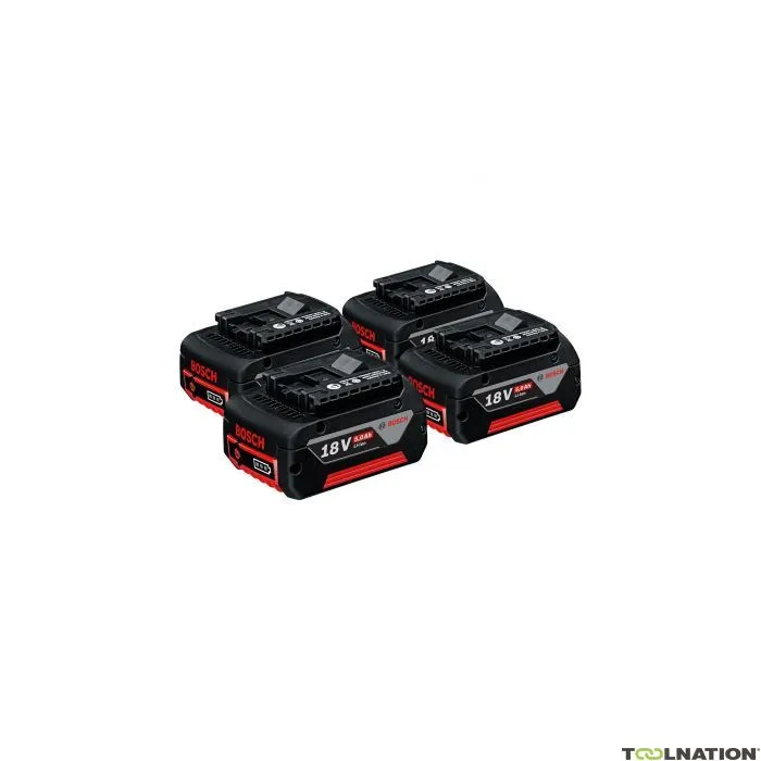 Bosch Professional Accessori 1600A002U5QUARTET GBA 18 Volt 5,0 Ah MC Batteria Professional pacco da 4