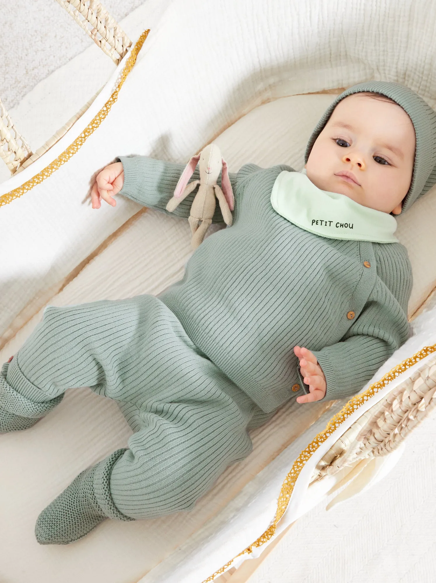 Box nascita 'Welcome Baby' 5 pezzi - Unisex - Verde grigio