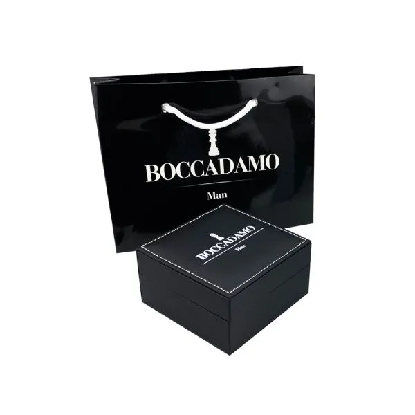 Bracciale con nodi in argento e pelle blu    