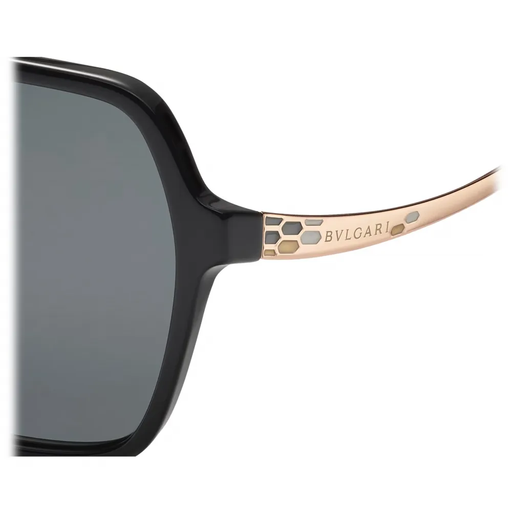 Bulgari - Serpenti - Occhiali da Sole Serpenti "Colourhapsody" Esagonale in Acetato - Nero - Serpenti Collection